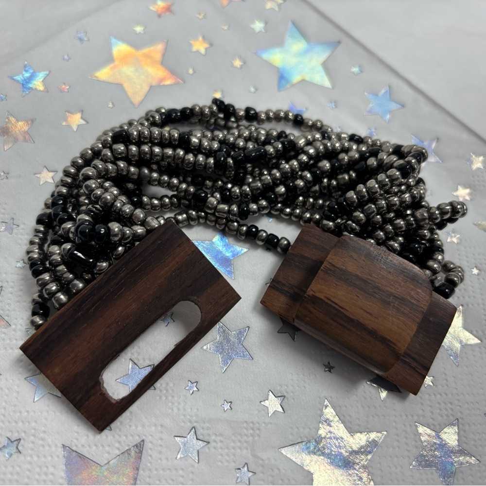 Wooden boho bracelet with wooden beads